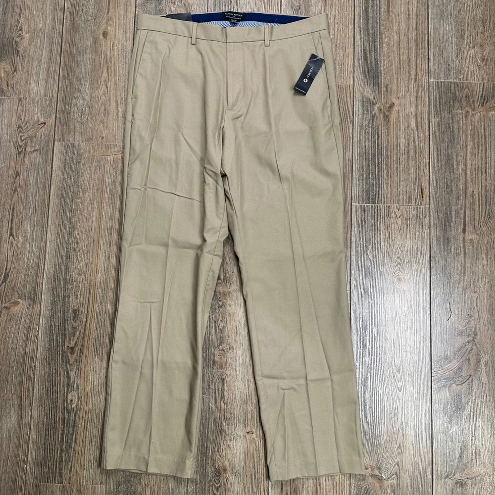 Banana Republic Non-Iron Tailored Slim Fit Chino Pants Khaki Tan Mens 35x30